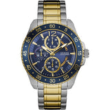 Guess Jet Two-tone Stainless Steel Blue Dial Quartz Watch for Gents - W0797G1