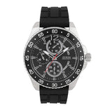 Guess Jet Black Silicone Strap Black Dial Quartz Watch for Gents - W0798G1