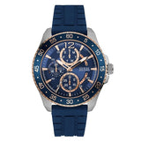 Guess Jet Blue Silicone Strap Blue Dial Quartz Watch for Gents - W0798G2