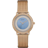 Guess Willow Rose Gold Stainless Steel Blue Dial Quartz Watch for Ladies - W0836L1