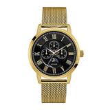 Guess Delancy Gold Mesh Bracelet Black Dial Quartz Watch for Gents - W0871G2