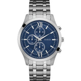 Guess Hudson Silver Stainless Steel Black Dial Chronograph Quartz Watch for Gents - W0875G1