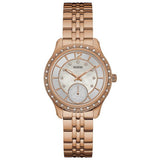 Guess Whitney Rose Gold Stainless Steel Silver Dial Quartz Watch for Ladies - W0931L3