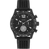 Guess Fleet Black Silicone Strap Black Dial Chronograph Quartz Watch for Gents - W0971G1
