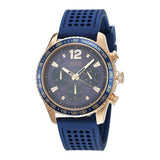 Guess Fleet Blue Silicone Strap Blue Dial Chronograph Quartz Watch for Gents - W0971G3