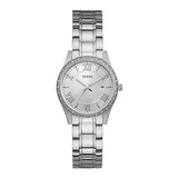 Guess Greenwich Silver Stainless Steel Silver Dial Quartz Watch for Ladies - W0985L1