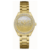 Guess Glitter Girl Gold Stainless Steel Gold Dial Quartz Watch for Ladies - W0987L2