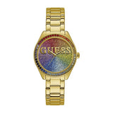 Guess Glitter Girl Gold Stainless Steel Multi Color Dial Quartz Watch for Ladies - W0987L5