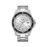 Guess Crew Silver Stainless Steel Silver Dial Quartz Watch for Gents - W1002G3