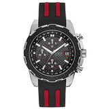 Guess Octane Black Silicone Strap Grey Dial Chronograph Quartz Watch for Gents - W1047G1