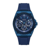 Guess Legacy Blue Silicone Strap Blue Dial Quartz Watch for Gents - W1049G7