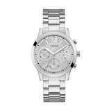 Guess Solar Silver Stainless Steel Silver Dial Chronograph Quartz Watch for Ladies - W1070L1
