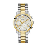 Guess Solar Two-tone Stainless Steel Silver Dial Chronograph Quartz Watch for Ladies - W1070L8