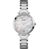 Guess Opal Silver Stainless Steel Mother of pearl Dial Quartz Watch for Ladies - W1090L1
