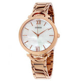 Guess Opal Gold Stainless Steel Mother of pearl Dial Quartz Watch for Ladies - W1090L2