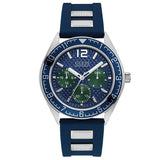 Guess Pacific Blue Silicone Strap Blue Dial Quartz Watch for Gents - W1167G1