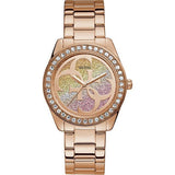 Guess G-Twist Rose Gold Stainless Steel Multi Color Dial Quartz Watch for Ladies - W1201L3