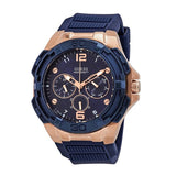 Guess Genesis Blue Silicone Strap Blue Dial Quartz Watch for Gents - W1254G3