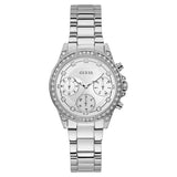 Guess Gemini Silver Stainless Steel Silver Dial Chronograph Quartz Watch for Ladies - W1293L1