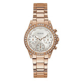 Guess Gemini Rose Gold Stainless Steel Silver Dial Chronograph Quartz Watch for Ladies - W1293L3