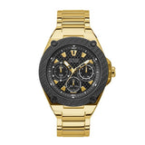 Guess Legacy Gold Stainless Steel Black Dial Quartz Watch for Gents - W1305G2