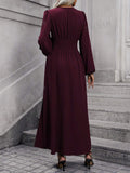 SHEIN Women's Lantern Sleeve High Slit Dress