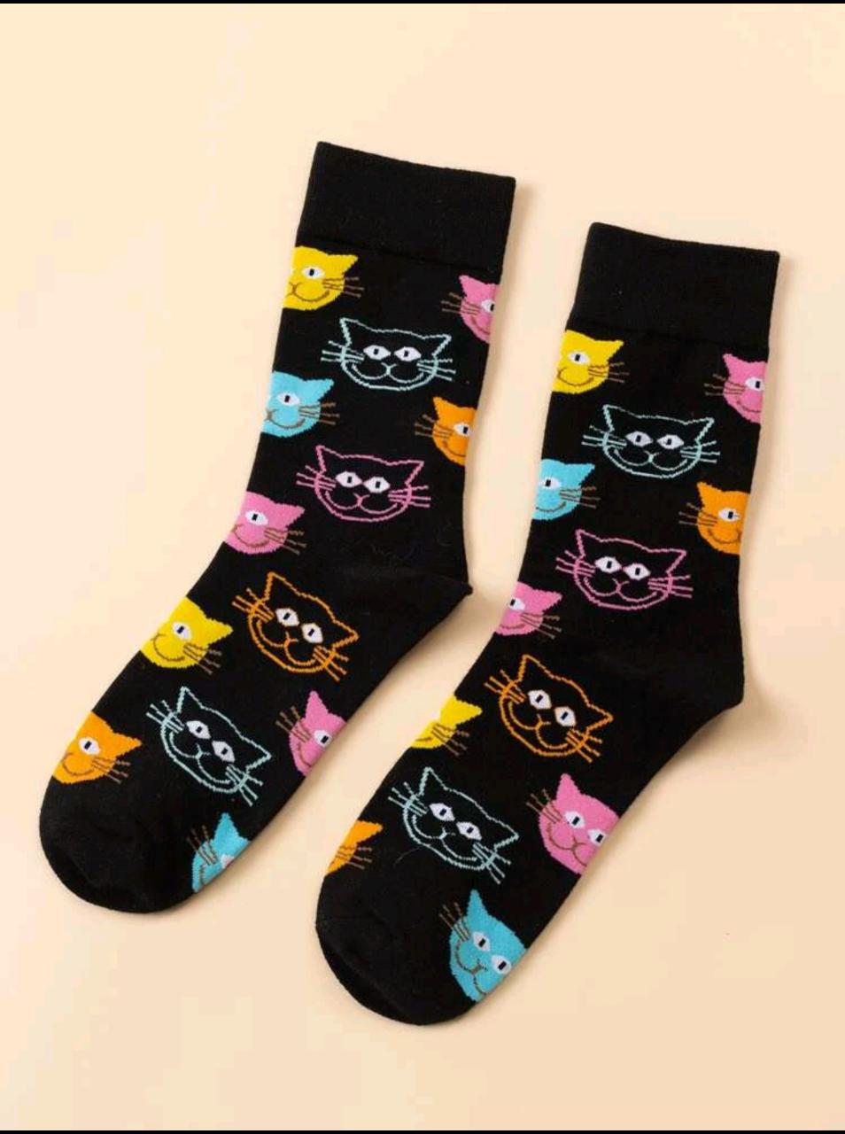 Shein Cartoon Cat Crew Socks