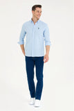 USPA Men's Light Blue Long Sleeve Shirt