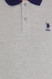 USPA Men's Gray Melange Polo Neck T-Shirt