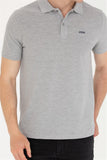 USPA Men's Gray Melange Basic Polo Neck T-Shirt