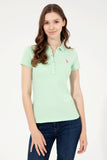 USPA Women's Mint Green Polo Neck Basic