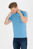 USPA Men's Turquoise Basic Polo Neck T-Shirt