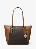 Michael kors Charlotte Large Logo and Leather Top-Zip Tote Bag