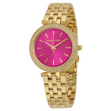 Michael Kors Darci Gold Stainless Steel Pink Dial Quartz Watch for Ladies - MK-3444