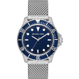 Michael Kors Everest Silver Mesh Bracelet Blue Dial Quartz Watch for Gents - MK9082