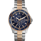 Guess Chaser Two-tone Stainless Steel Blue Dial Quartz Watch for Gents - W0172G3