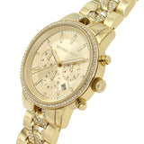 Michael Kors Ritz Gold Stainless Steel Gold Dial Chronograph Quartz Watch for Ladies - MK6937